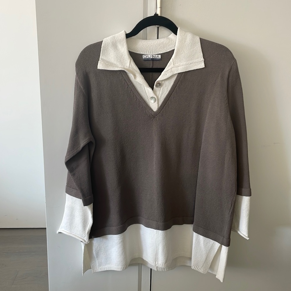 Hand-loomed long sweater